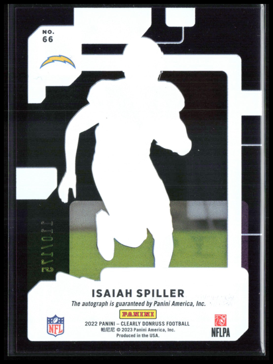 Isaiah Spiller RC Auto /175 Clearly Donruss