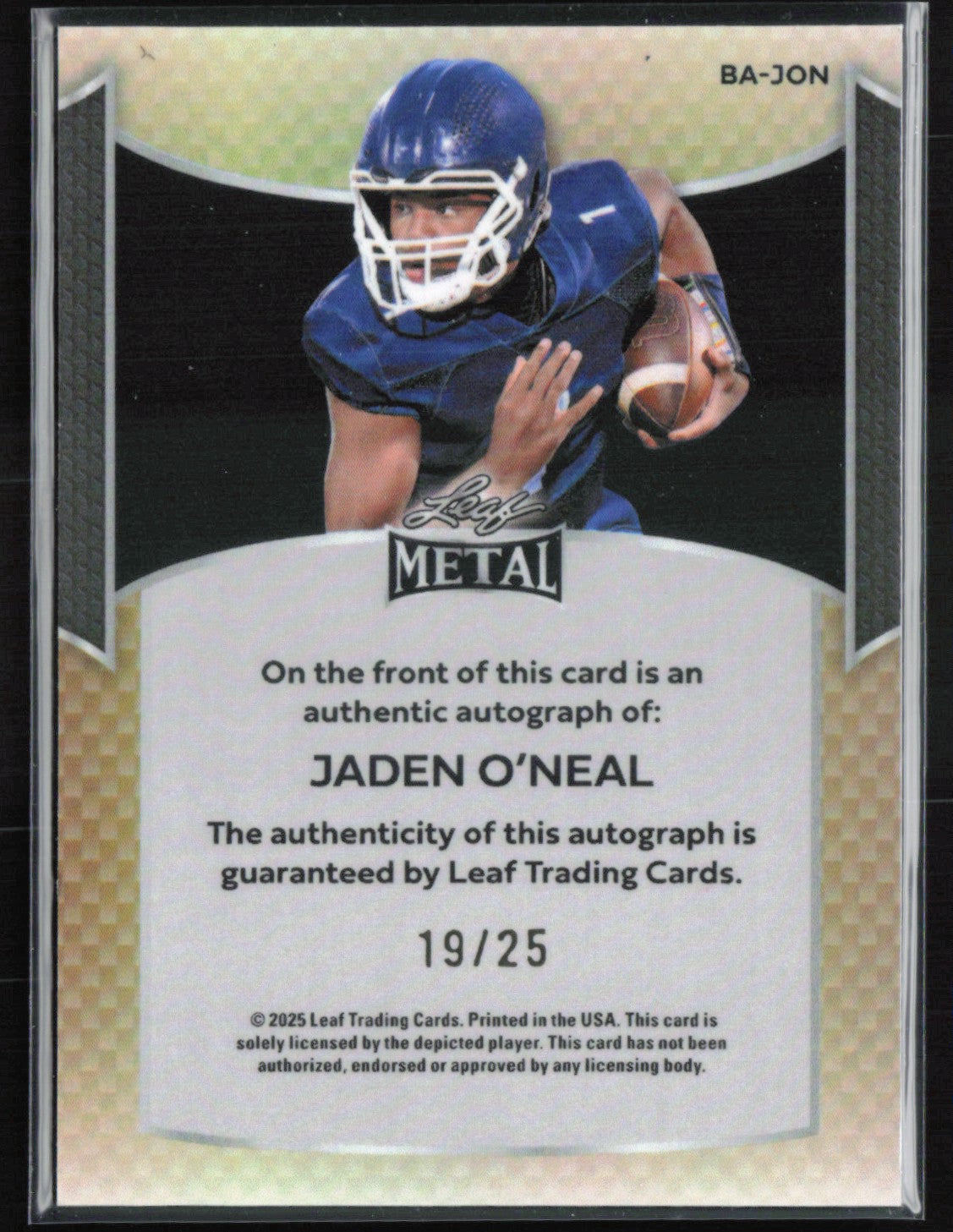 Jaden O'Neal Auto /25