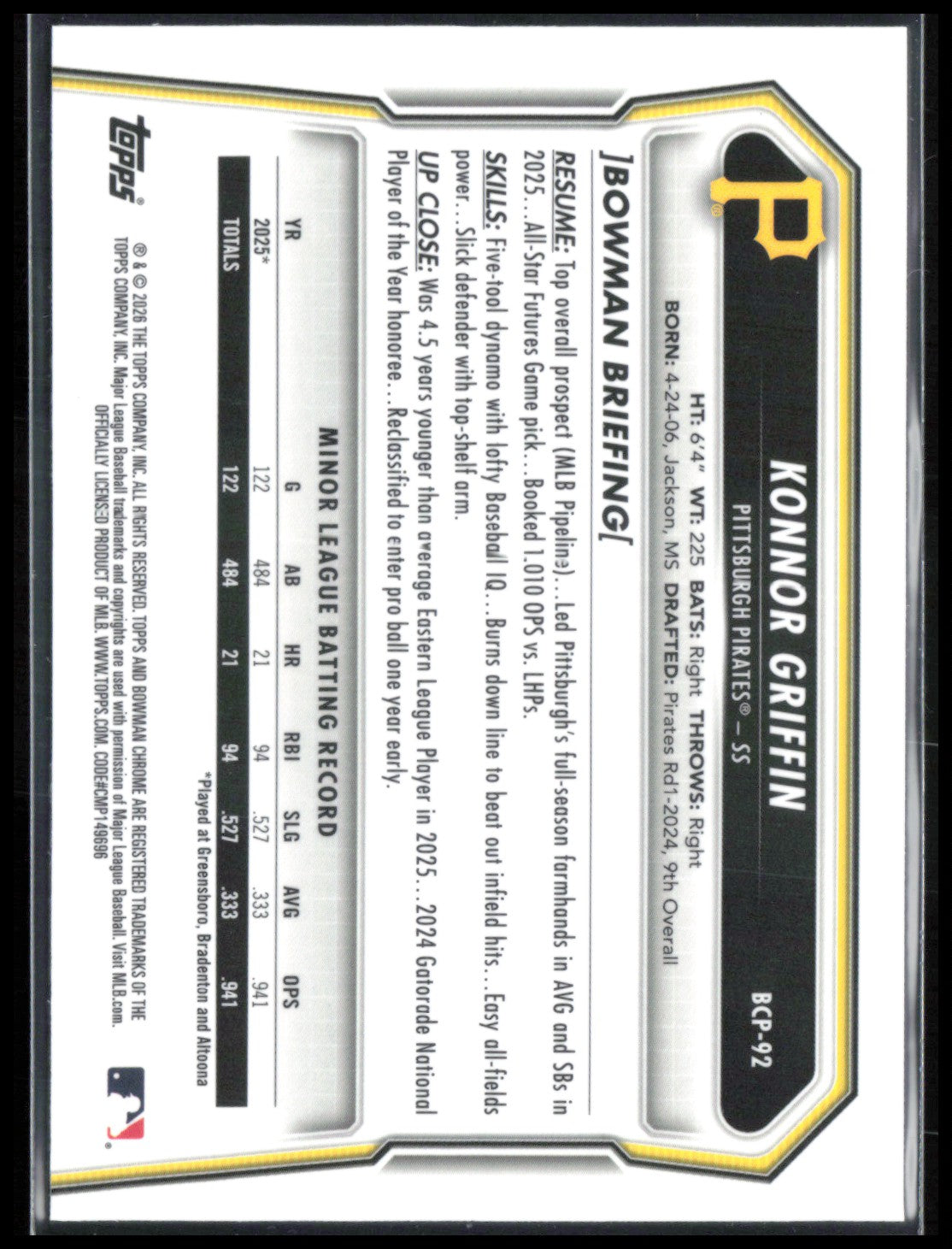 Konnor Griffin Prospects Mojo