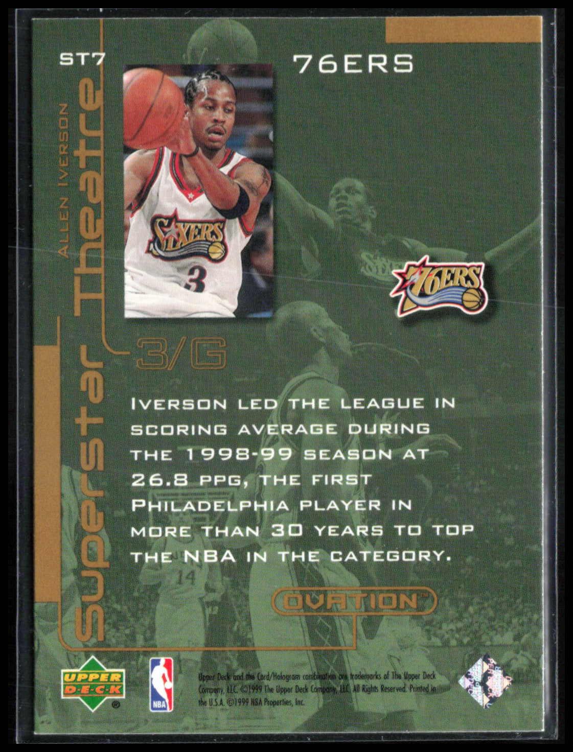 Allen Iverson 1999 UD Ovation Superstar Theater