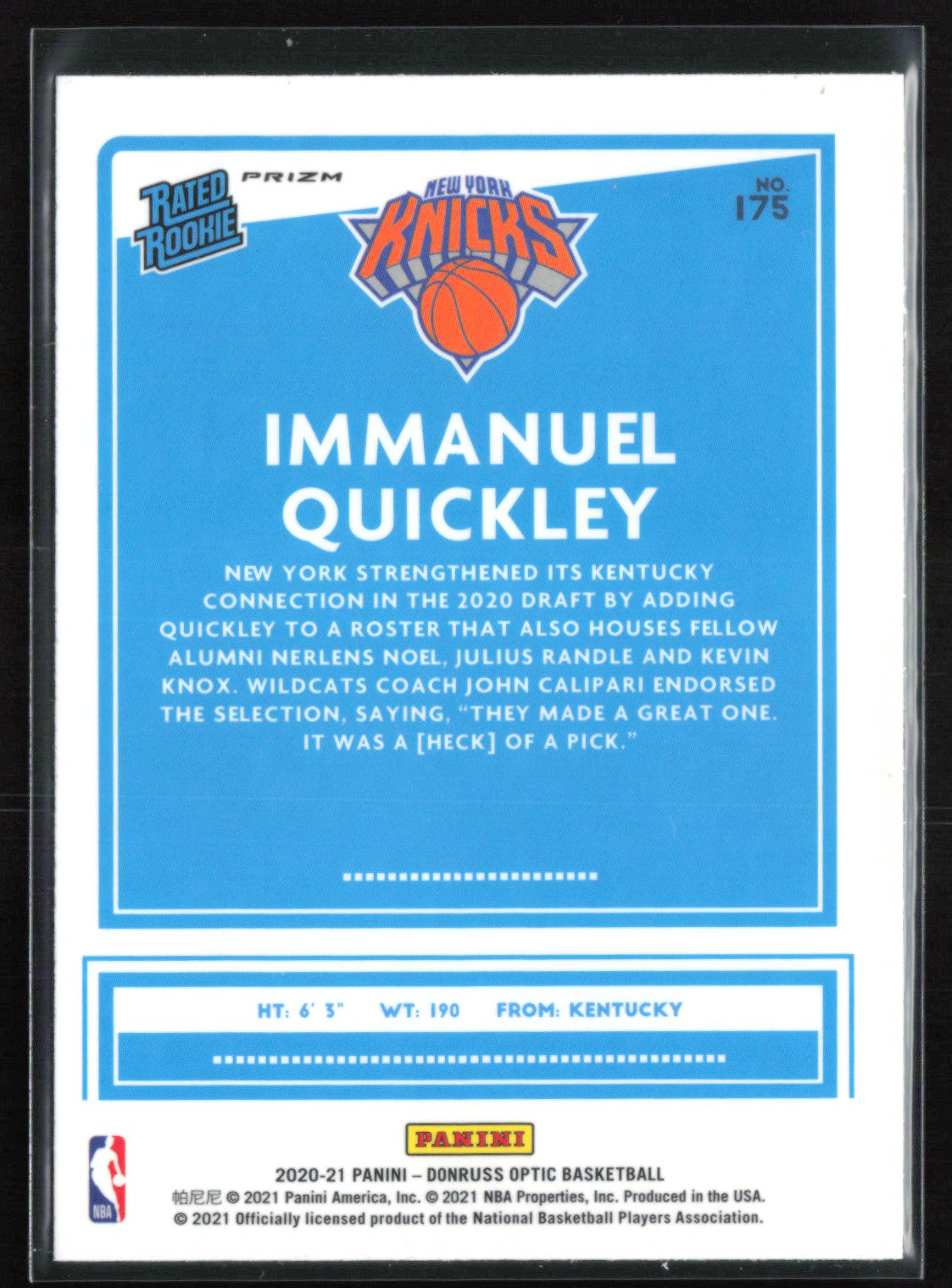 Immanuel Quickley RC Purple
