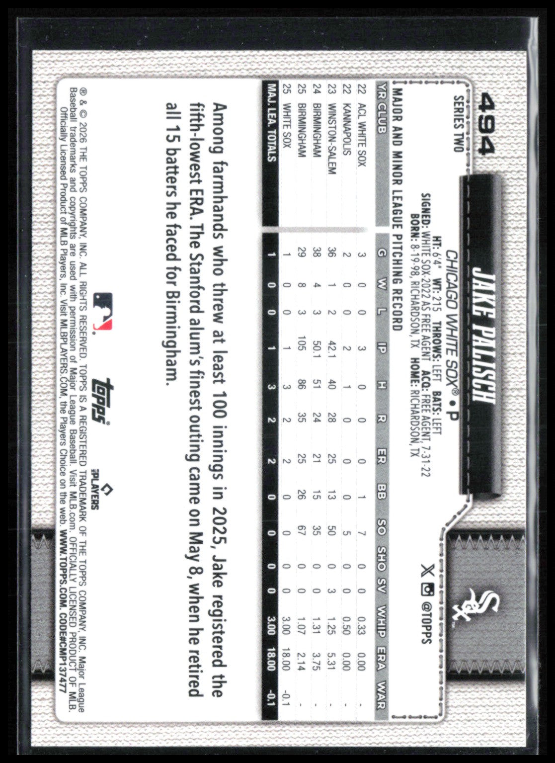 Jake Palisch RC Crackle Foil