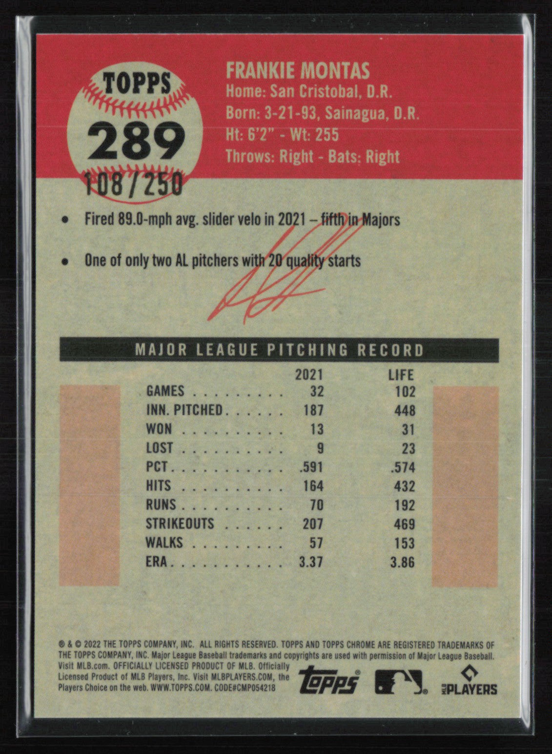 Frankie Montas Yellow Raywave /250