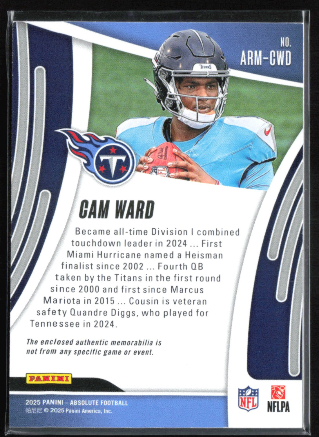 Cam Ward RC Mem 2025 Absolute