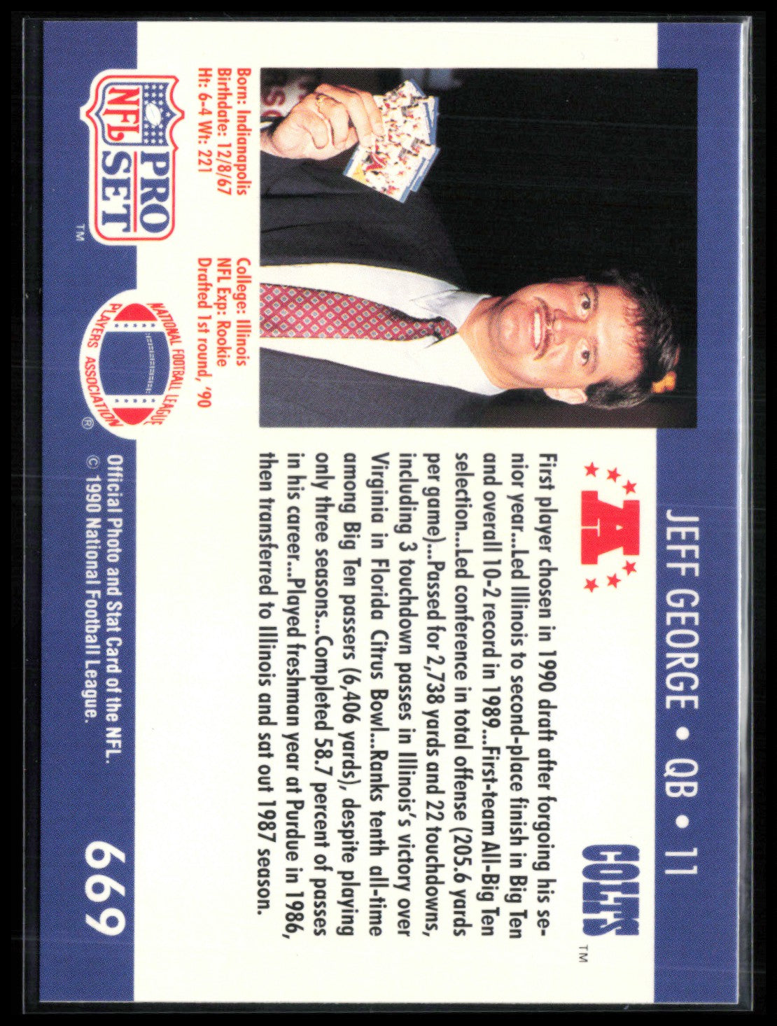Jeff George 1991 Pro Set