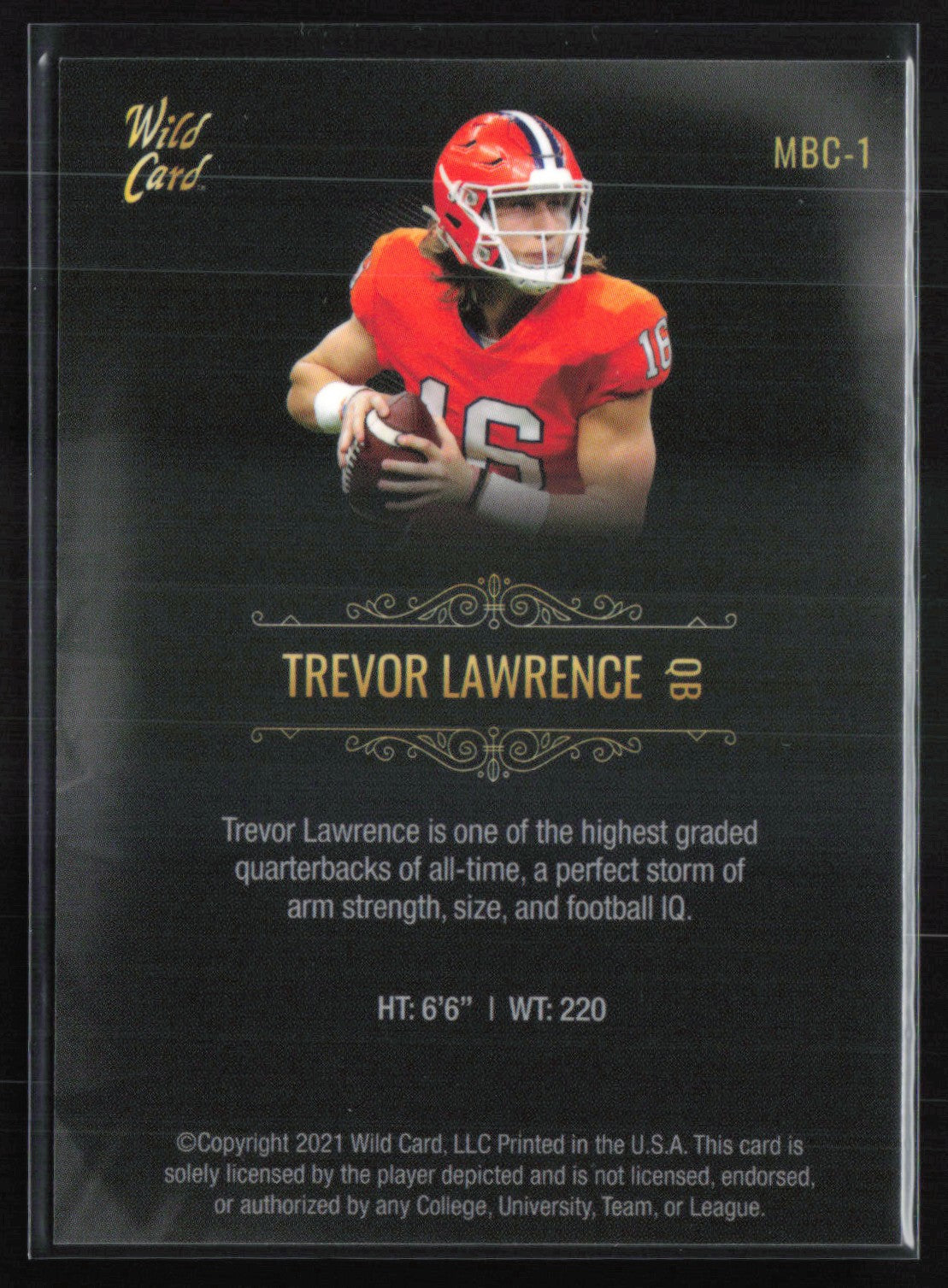 Trevor Lawrence 2021 Wild Card Matte Black