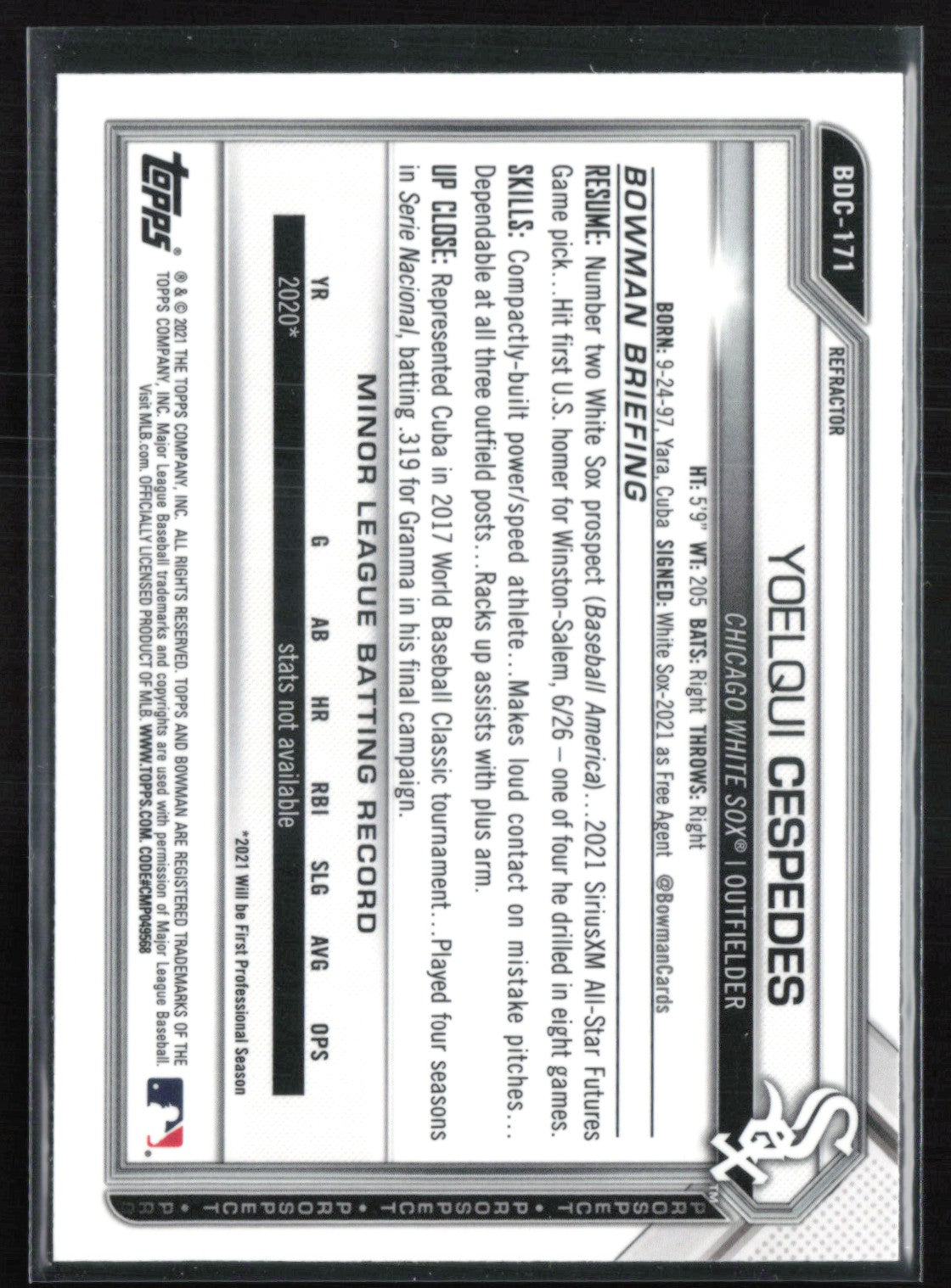 Yoelqui Cespedes Prospect Refractor