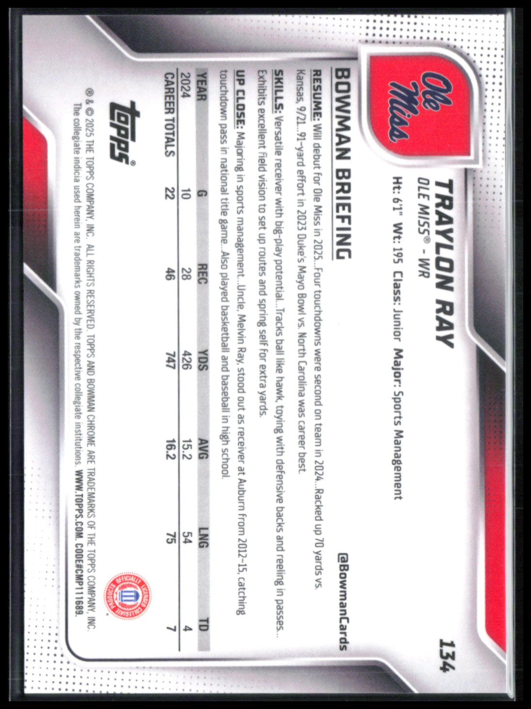 Traylon Ray 1st Bowman /48