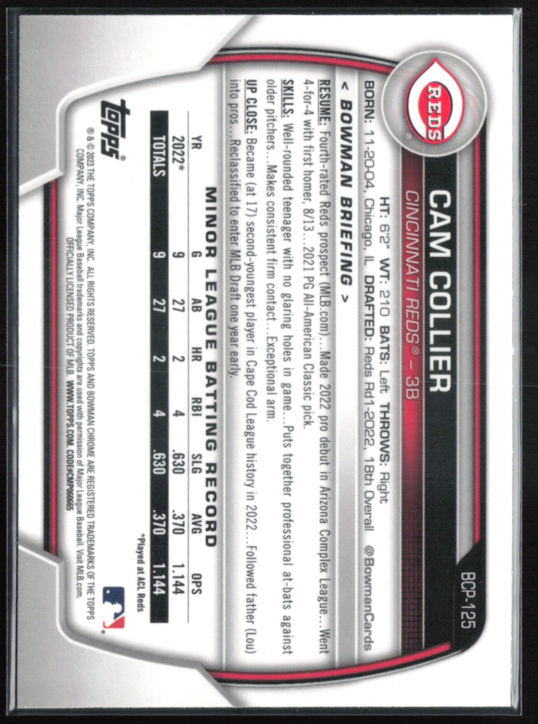 Cam Collier 1st Bowman