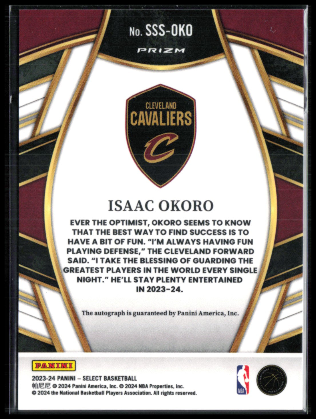 Isaac Okoro Auto Silver 2023-24 Select