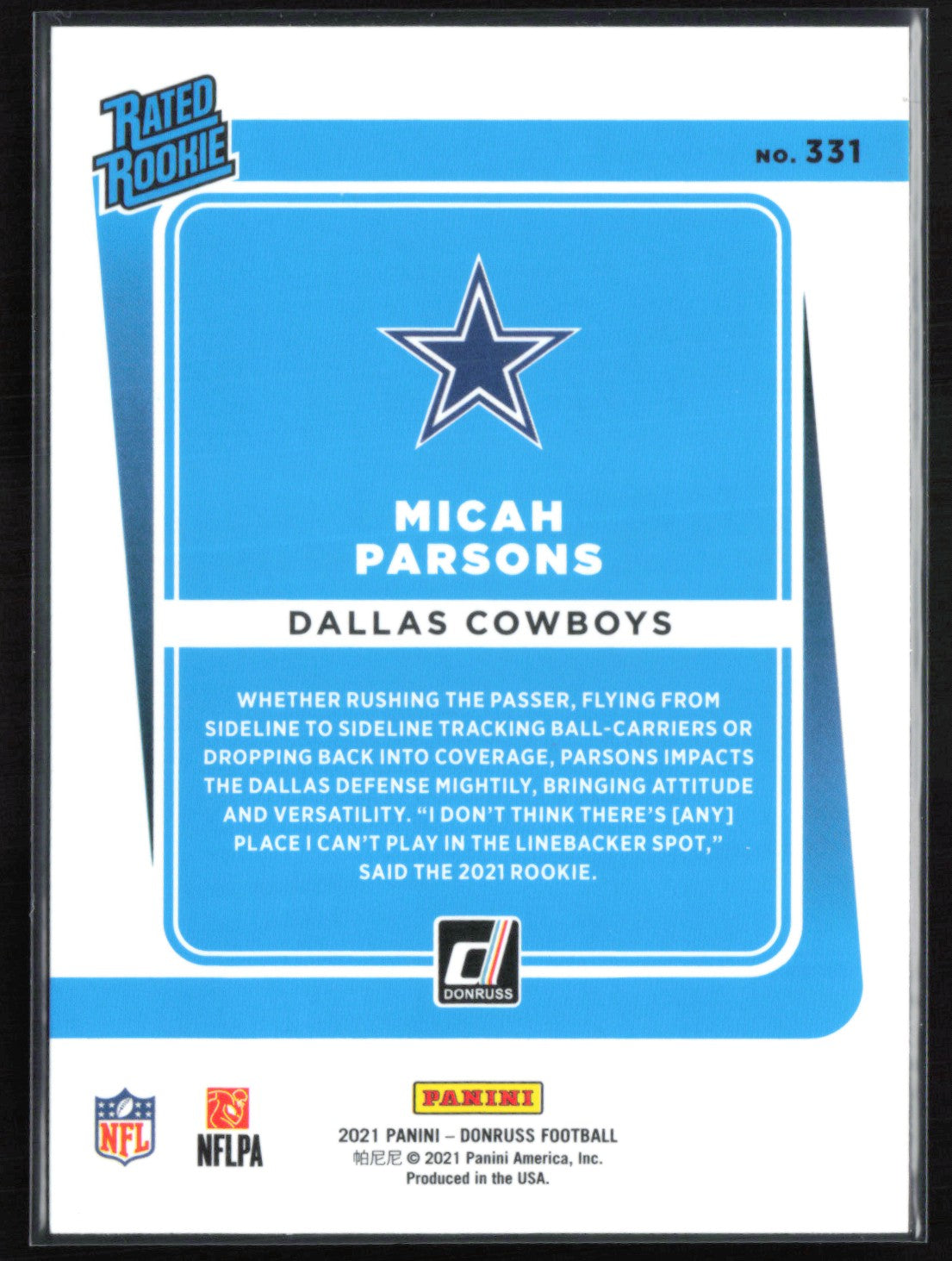 Micah Parsons RC Press Proof Blue