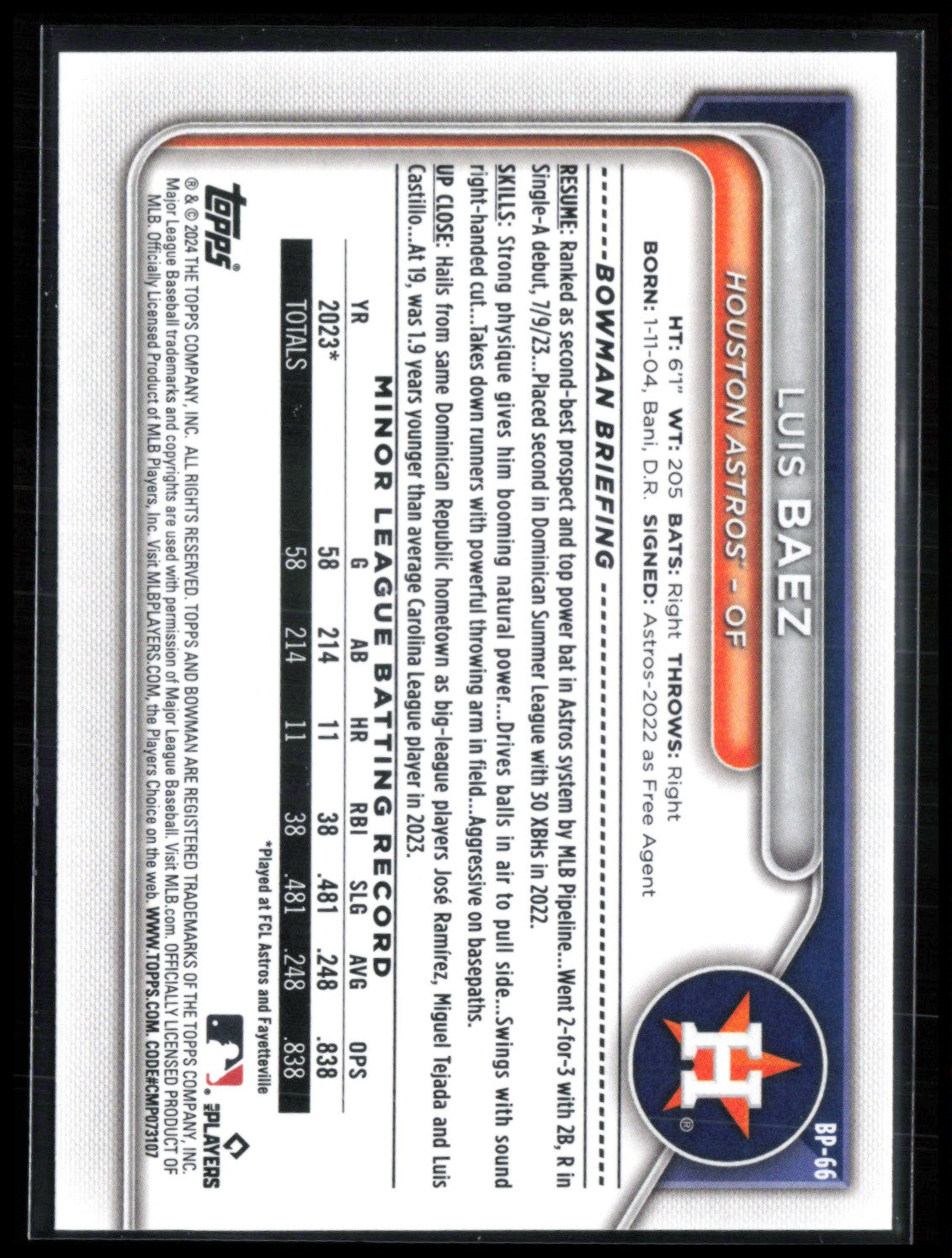Luis Baez 1st BOwman