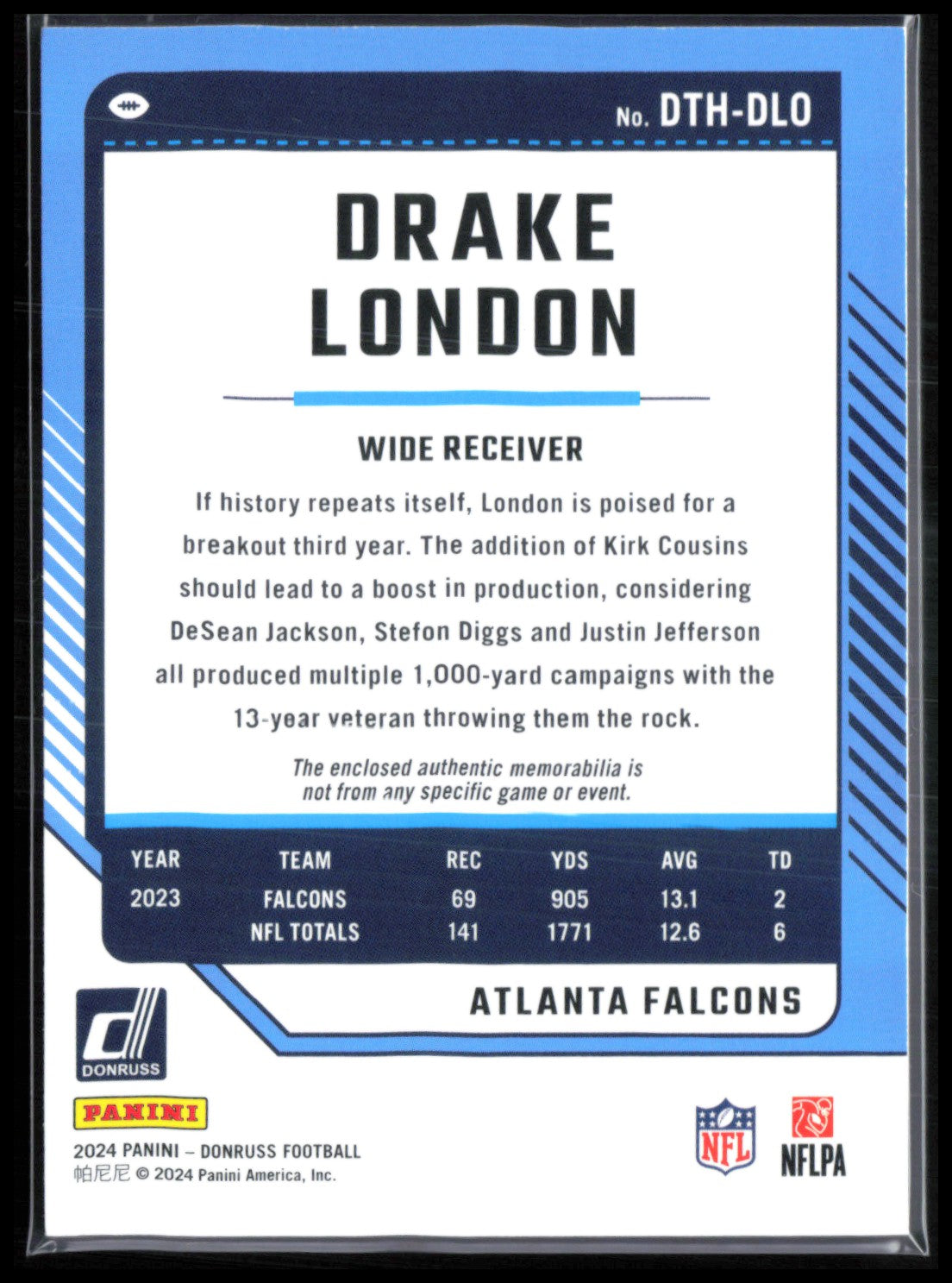 Drake London Mem Donruss Threads