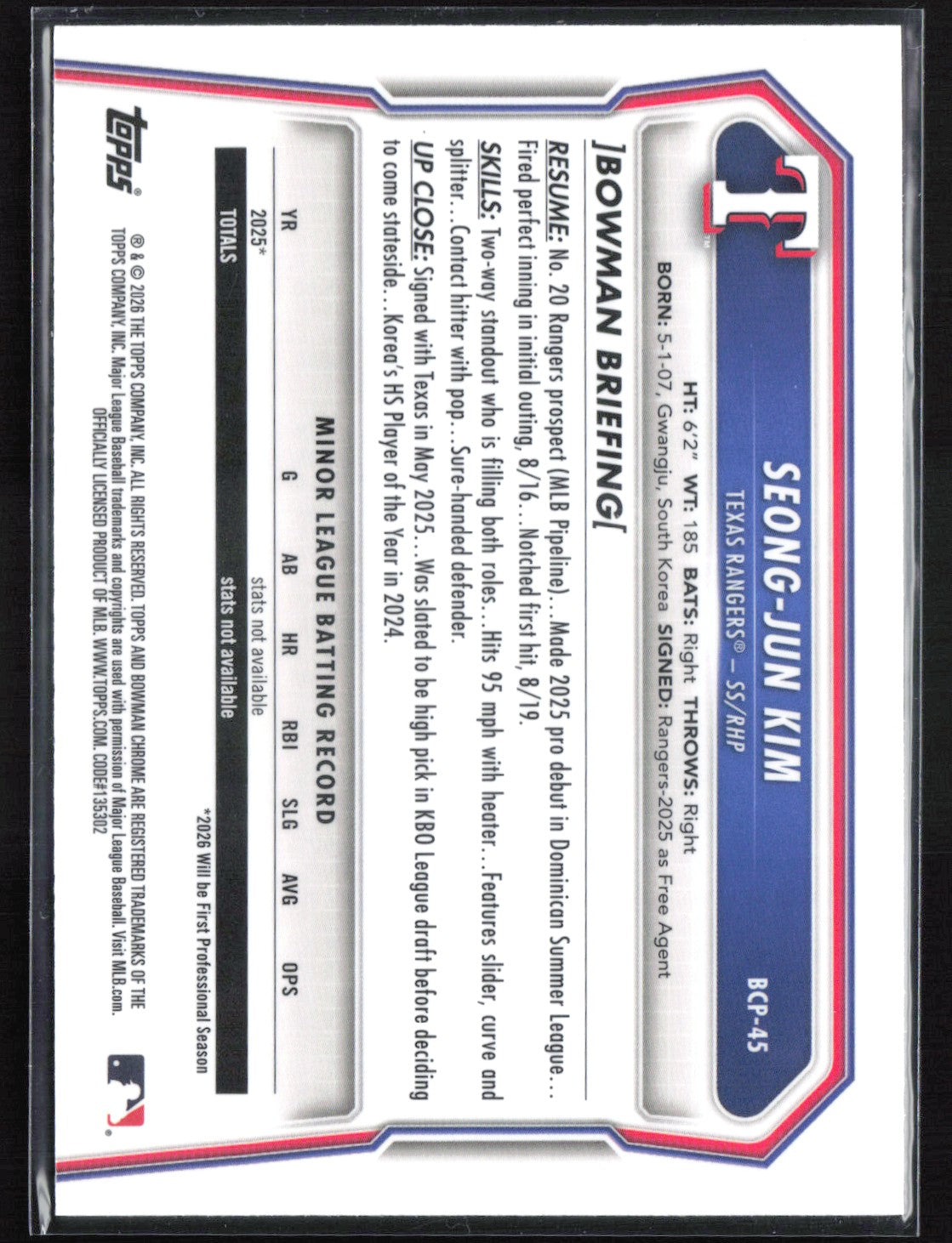 Seong-Jun Kim 1st Bowman Chrome