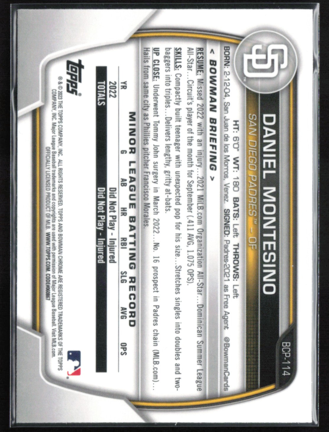 Daniel Montesino 1st Bowman Mojo