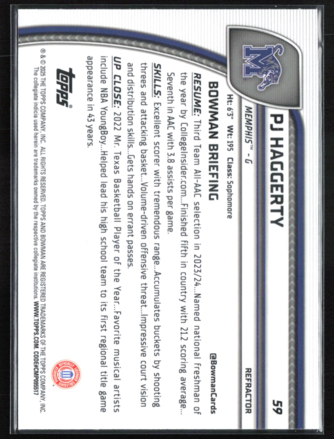PJ Haggerty 1st Bowman Refractor