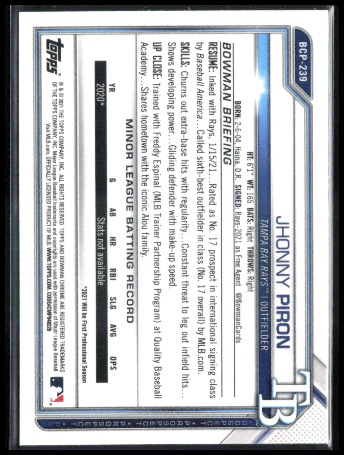 Jhonny Piron 1st Bowman Mojo