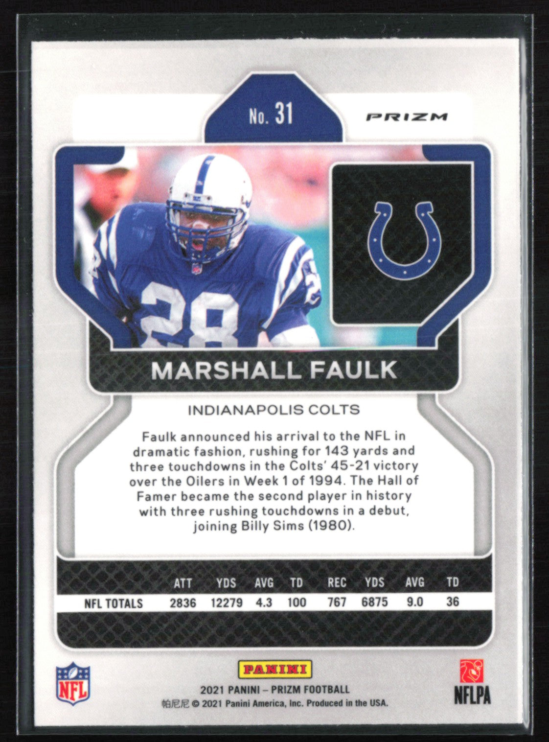 Marshall Faulk Silver