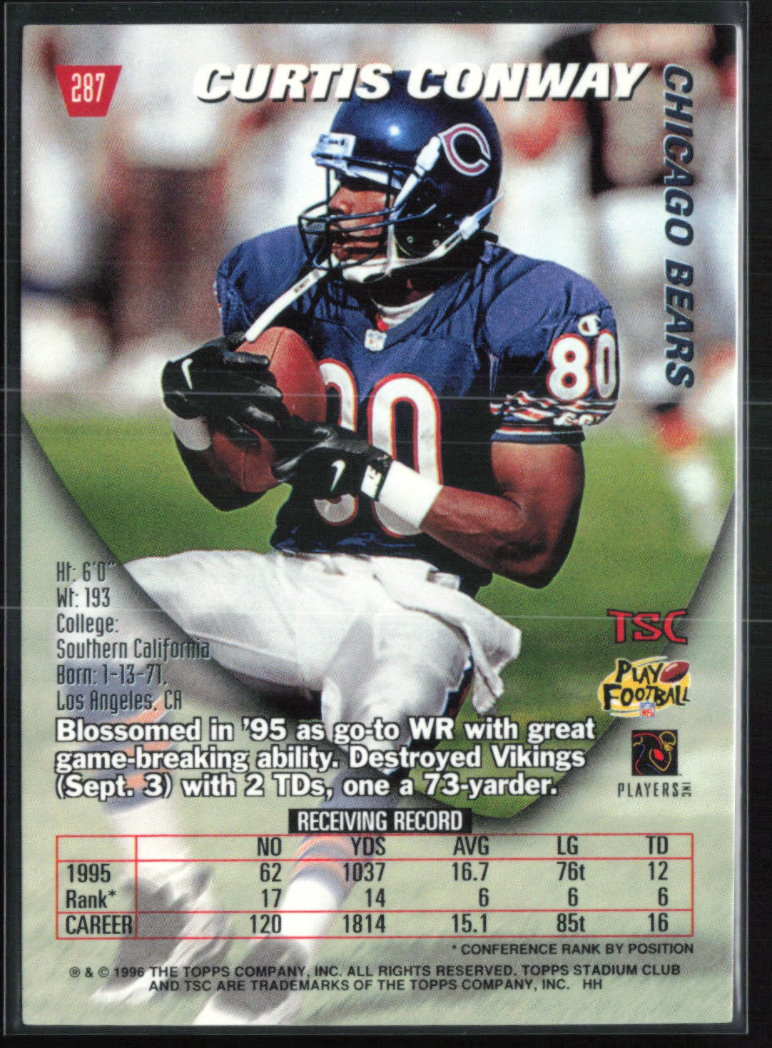 Curtis Conway 1996 Stadium Club Dot Matrix