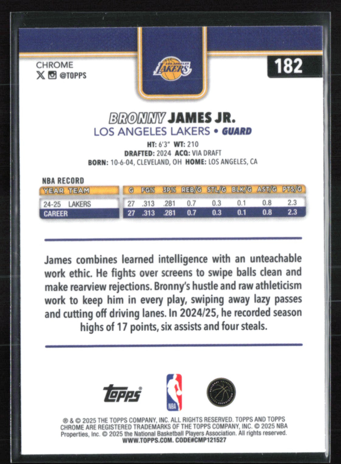 Bronny James Jr X-Fractor