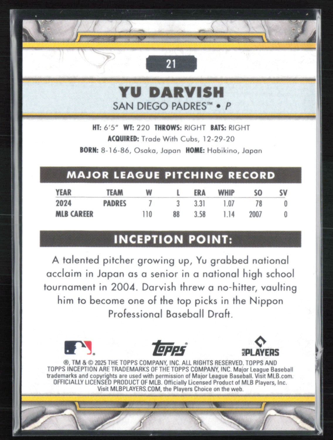 Yu Darvish Green Inception