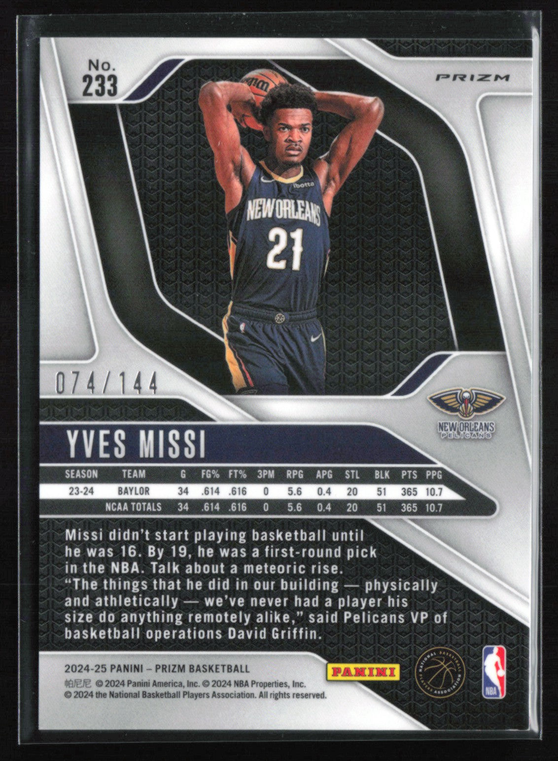 Yves Missi RC Blue Sparkle /144