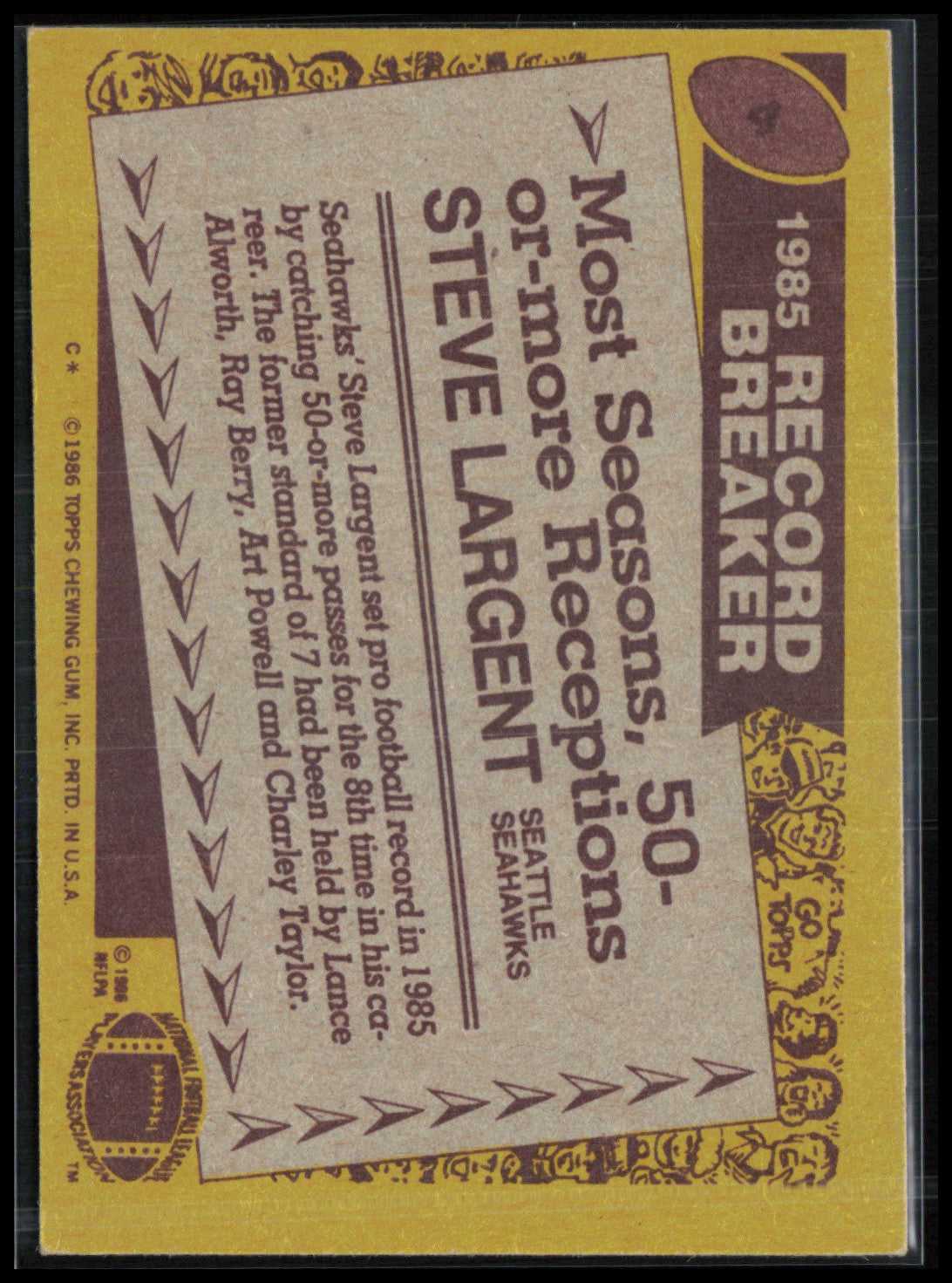 Steve Largent 1986 Topps