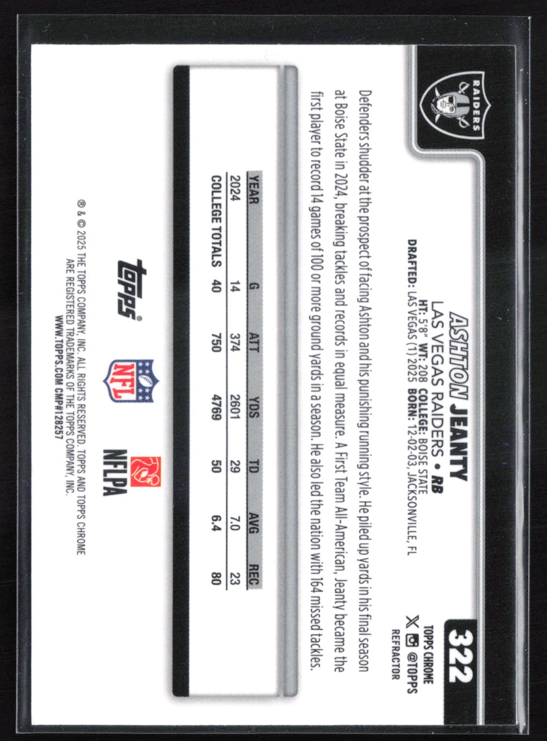 Ashton Jeanty RC Refractor