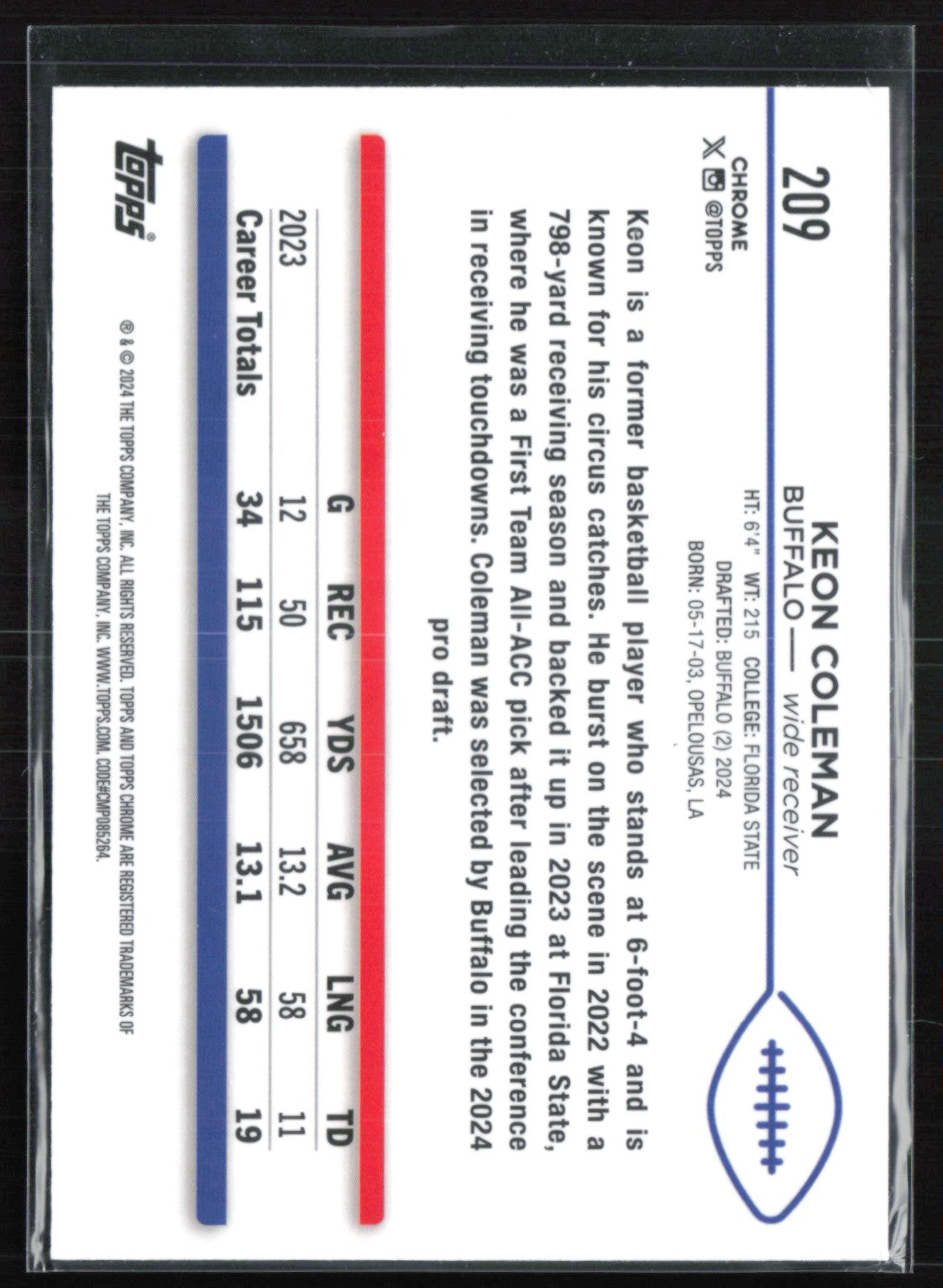 Keon Coleman RC Prism