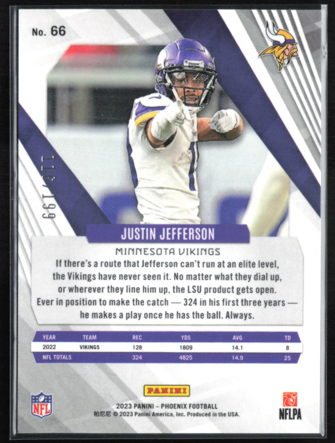 Justin Jefferson Red /199 2023 Phoenix
