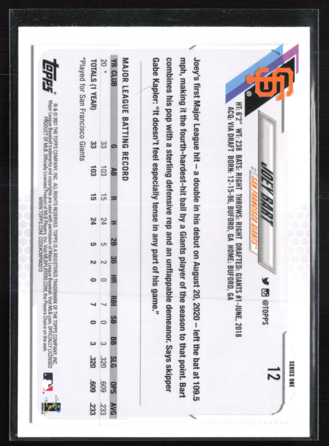 Joey Bart RC