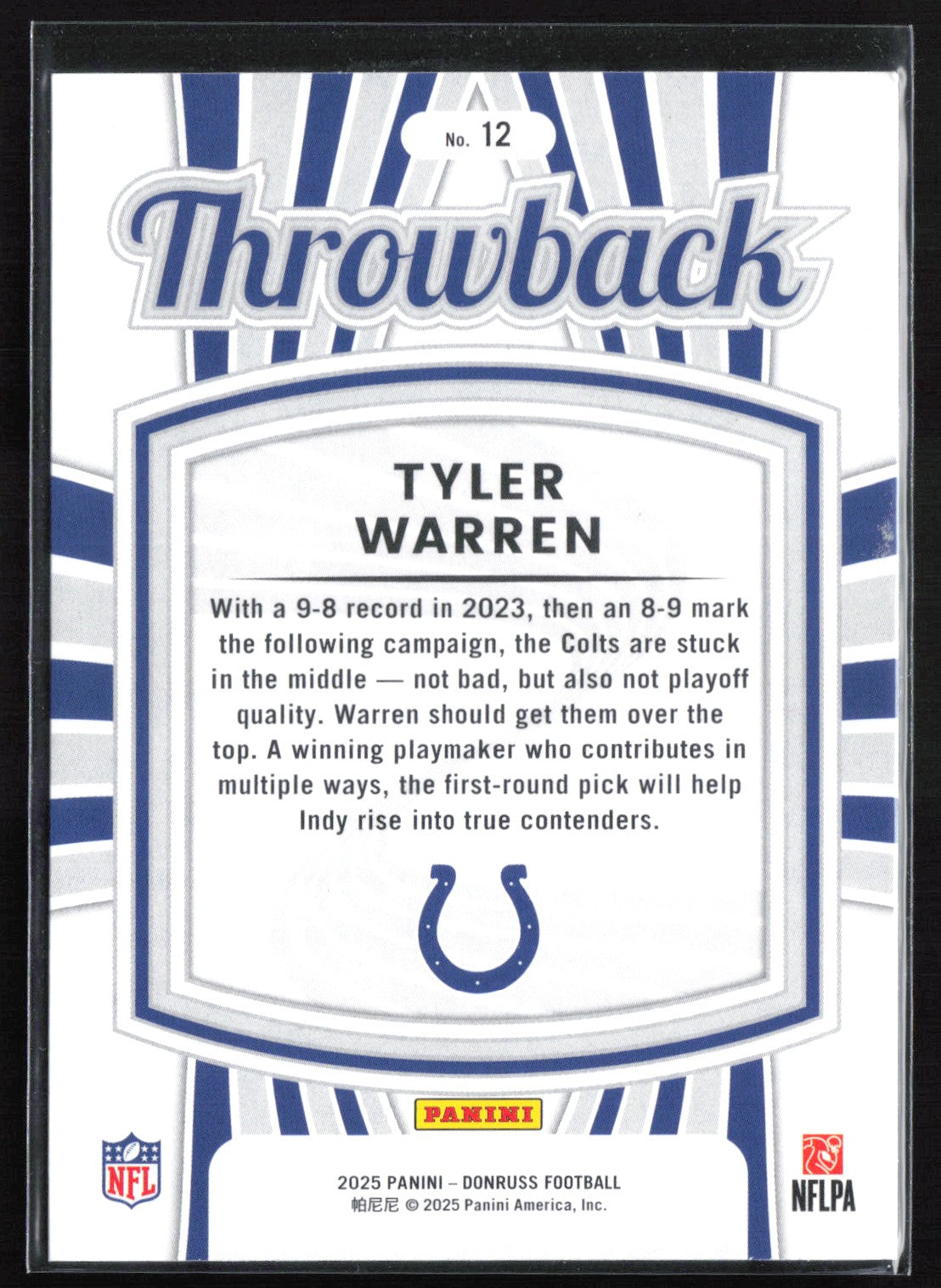 Tyler Warren RC Throwback