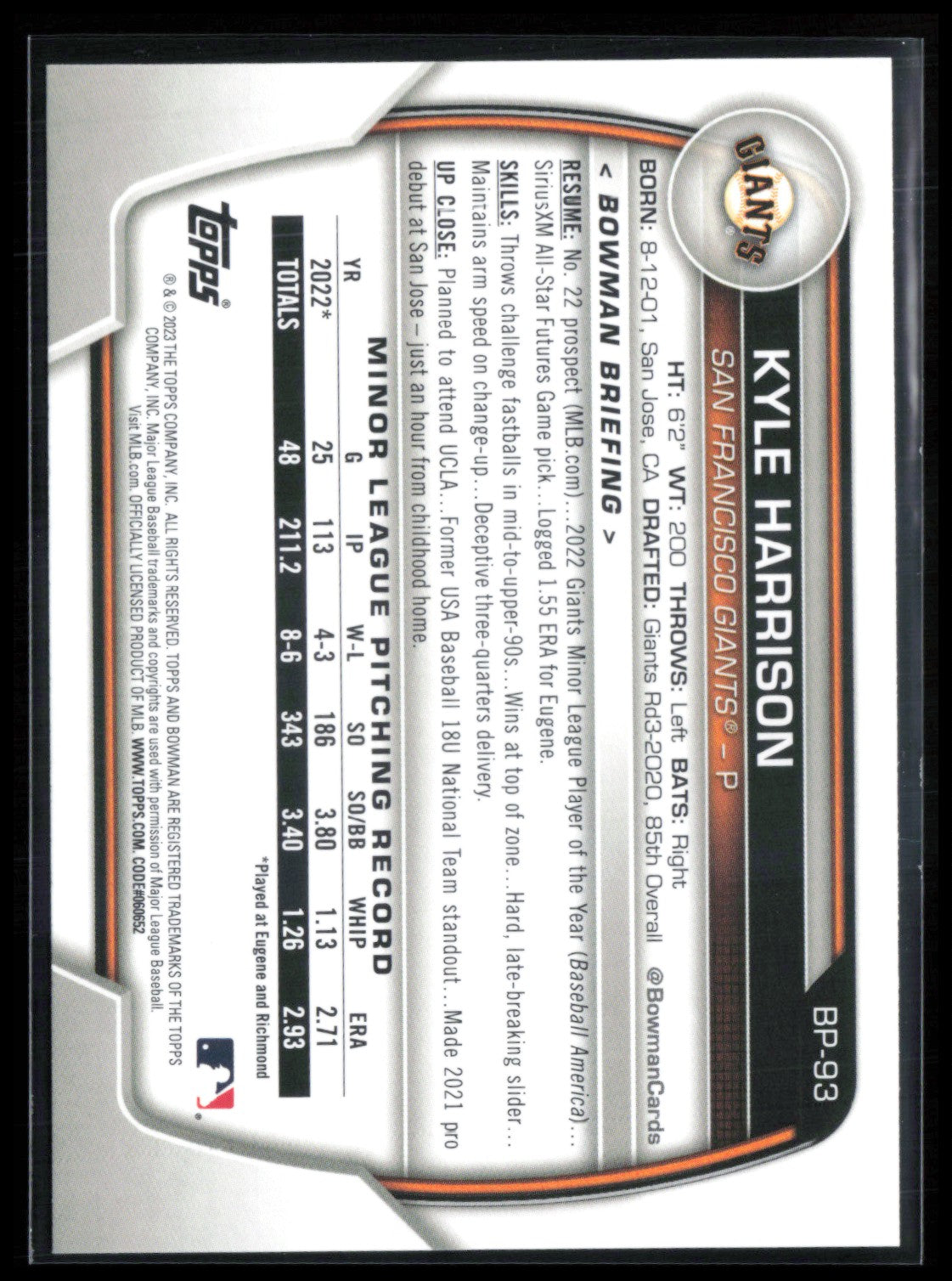 Kyle Harrison 1st Bowman