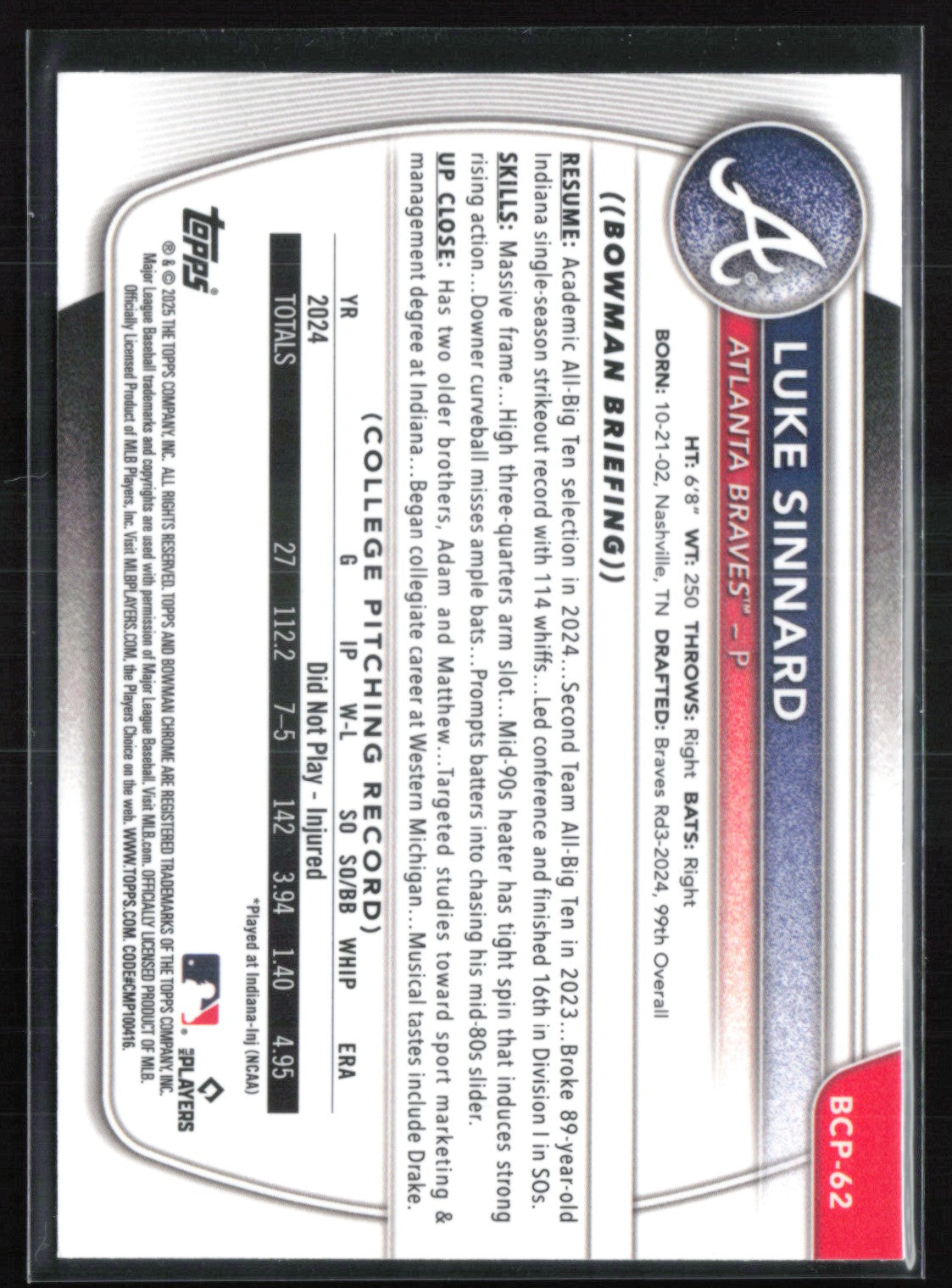 Luke Sinnard 1st Bowman