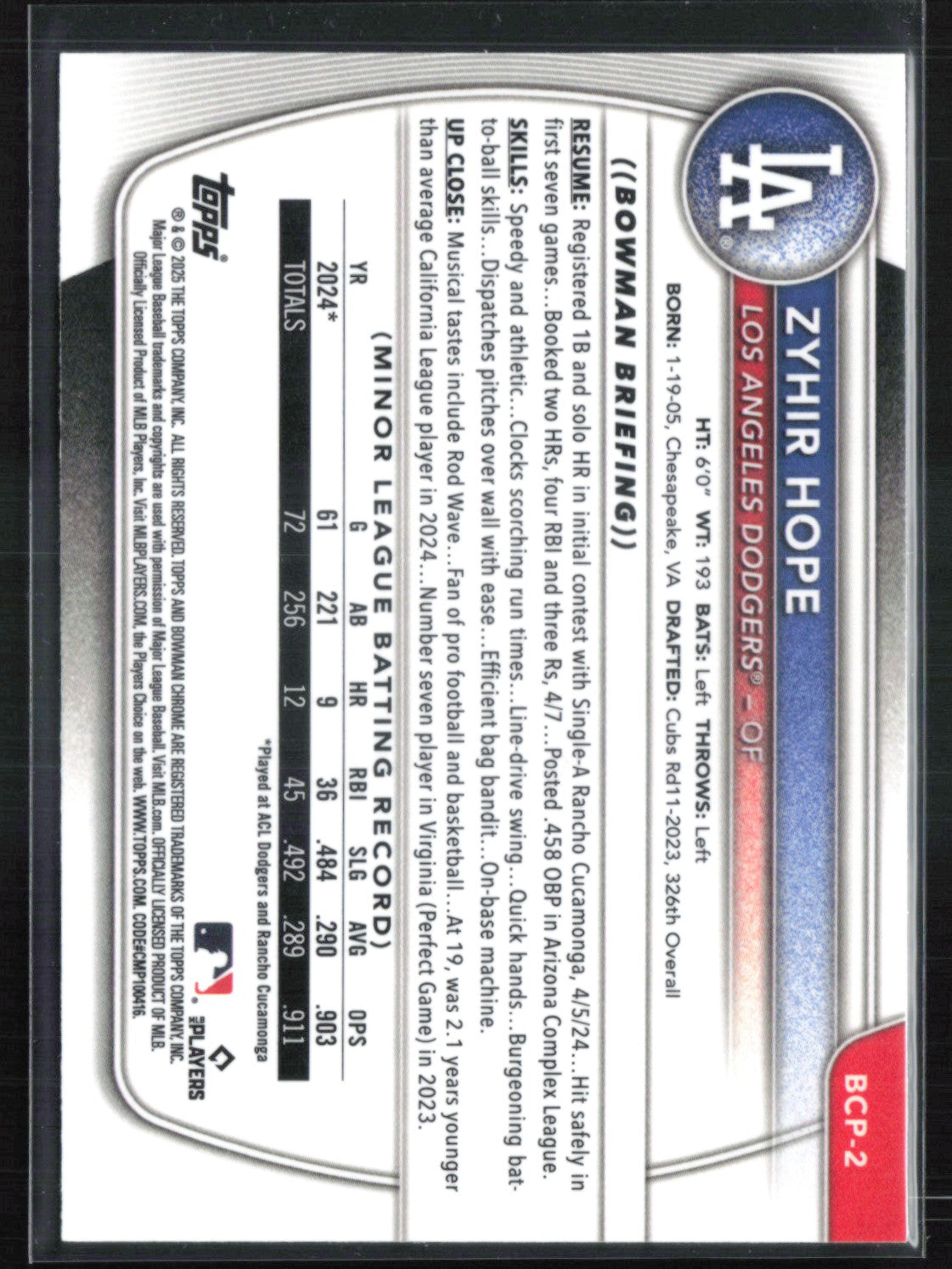 Zyhir Hope Prospects