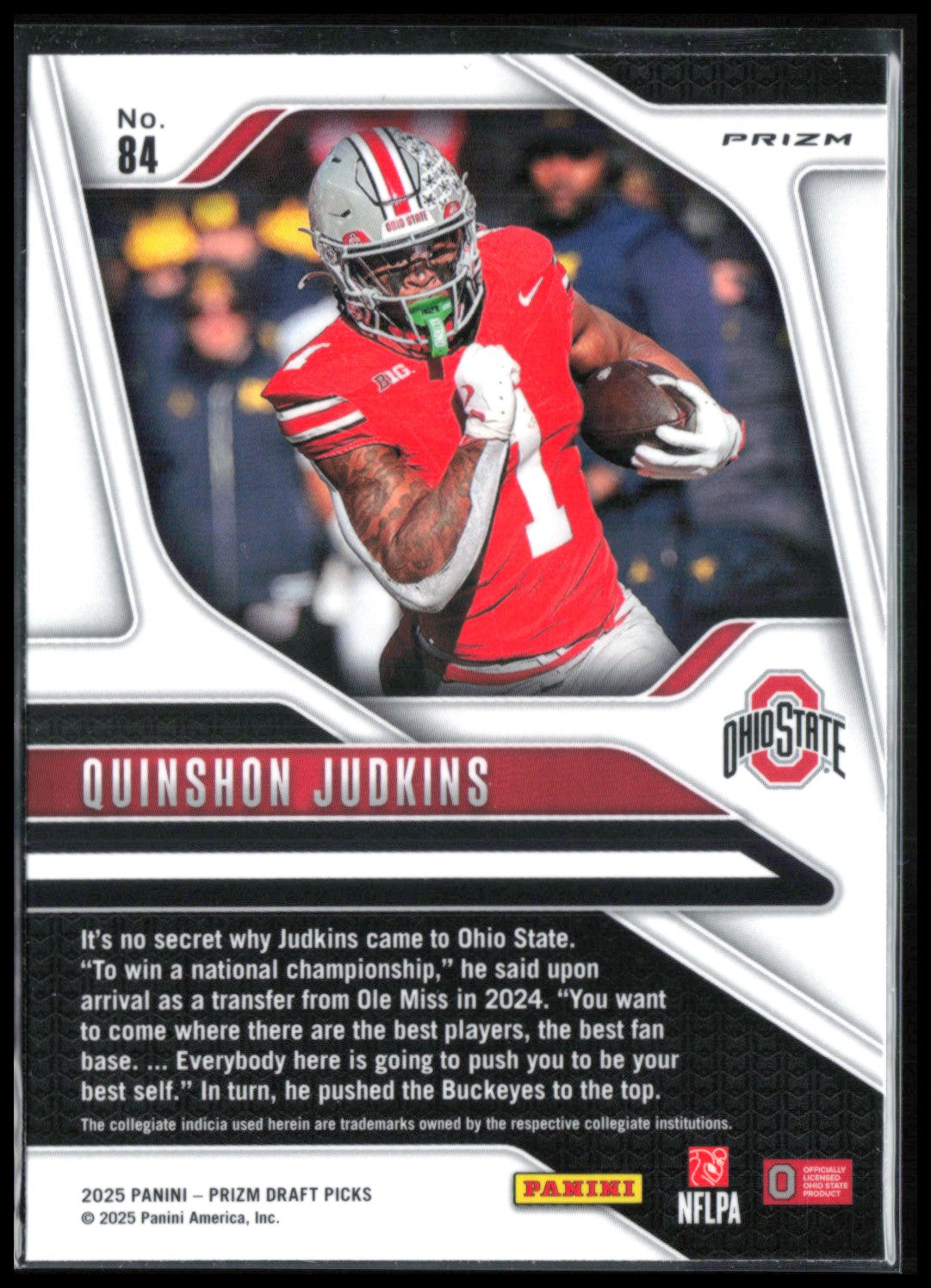 Quinshon Judkins RC Silver Die-Cut