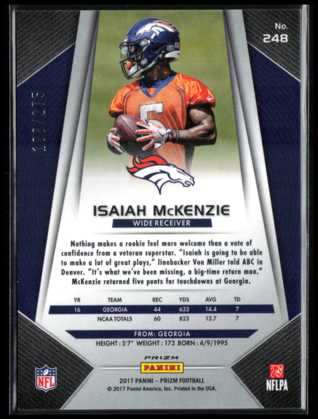 Isaiah McKenzie RC Orange /275