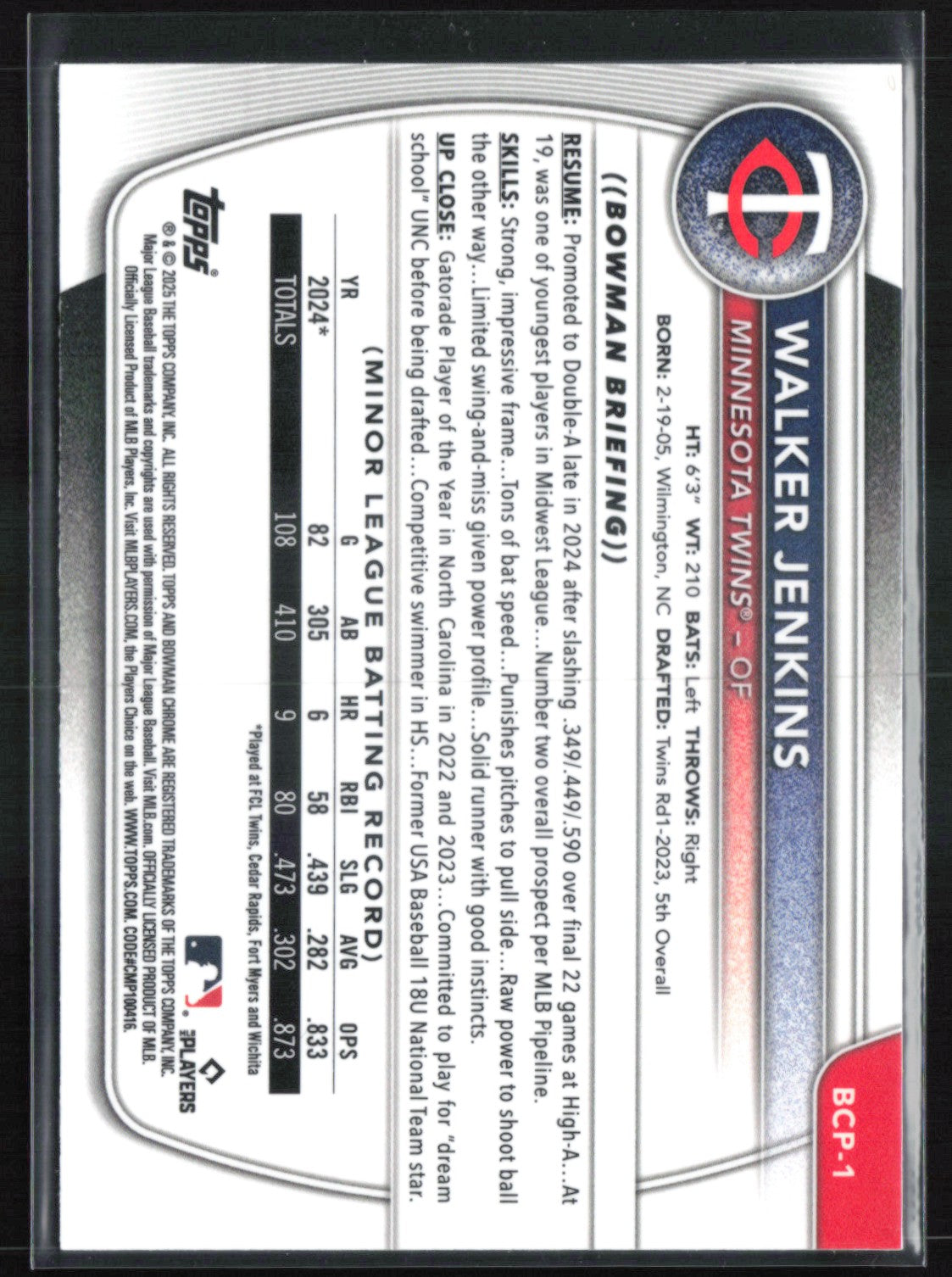 Walker Jenkins Prospects