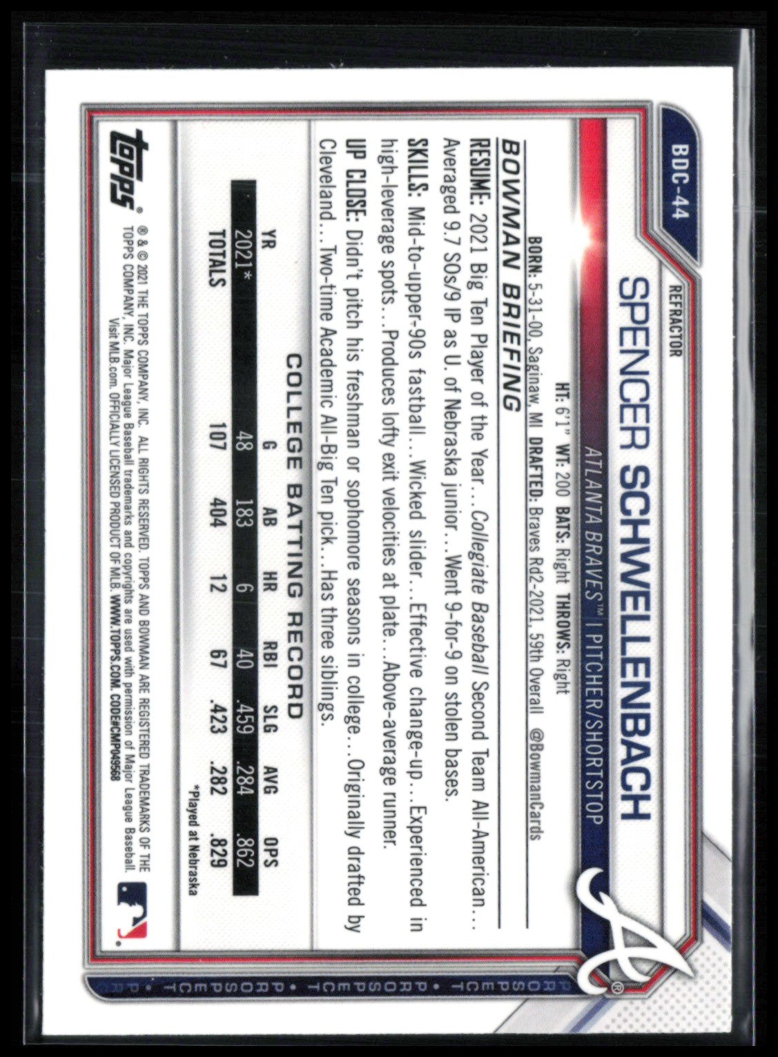 Spencer Schwellenbach 1st Bowman Refractor