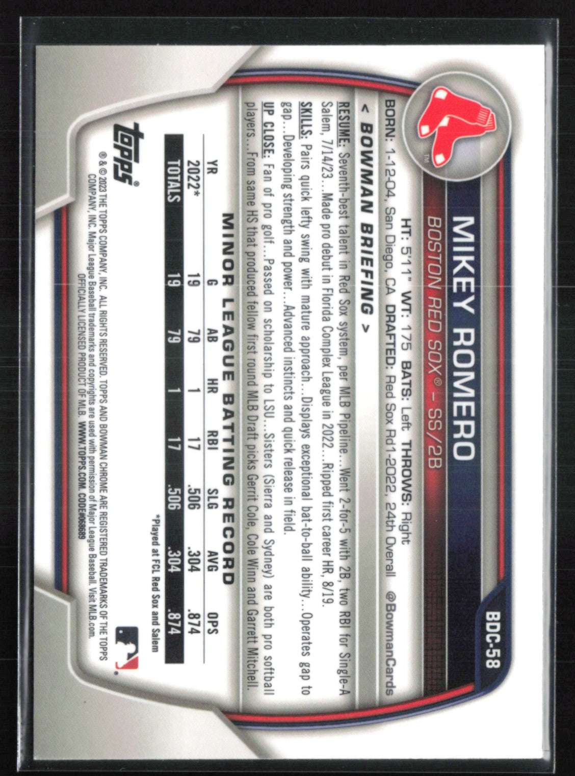 Mikey Romero Prospects