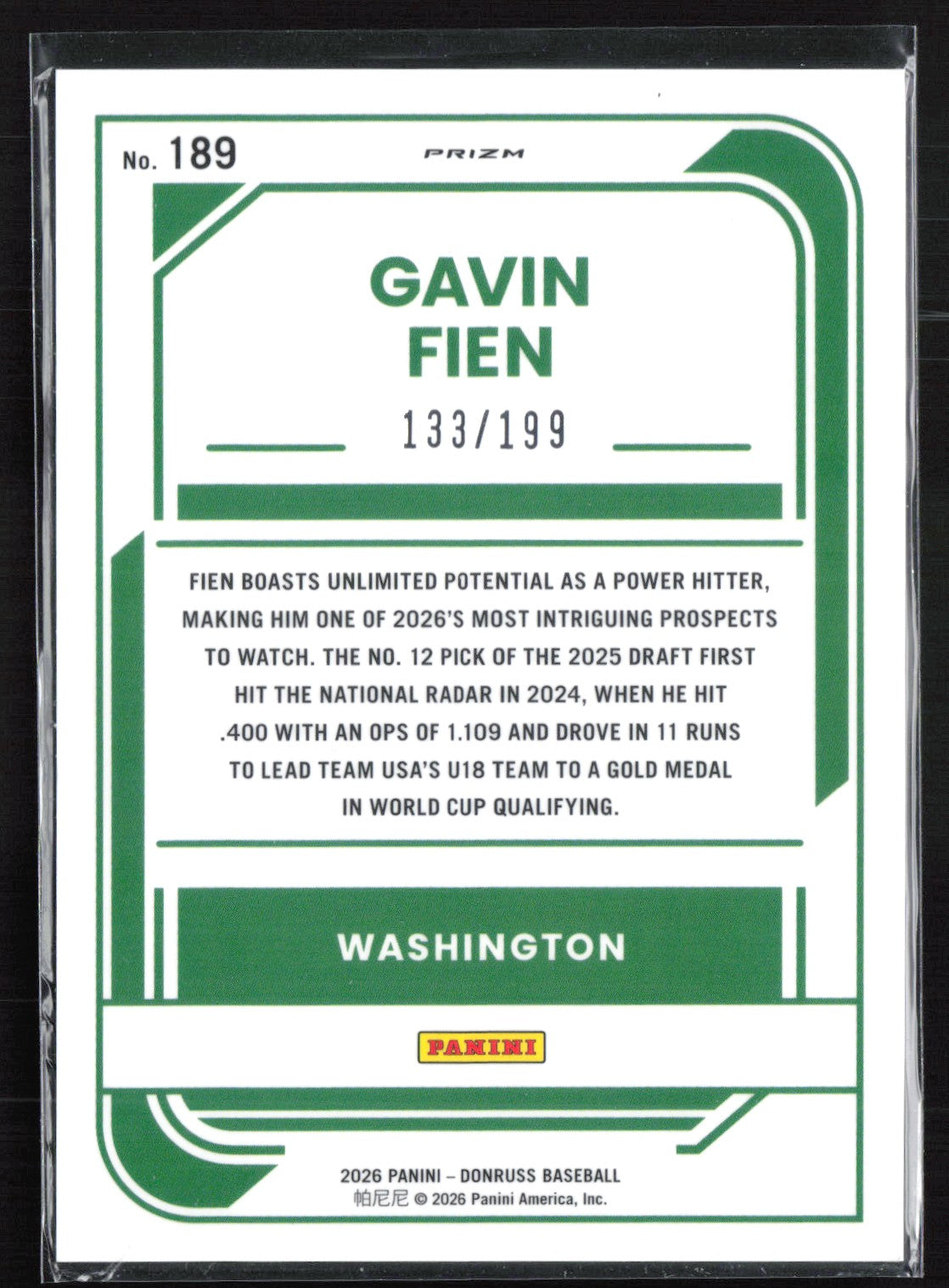 Gavin Fien Rated Prospect Orange Holo /199