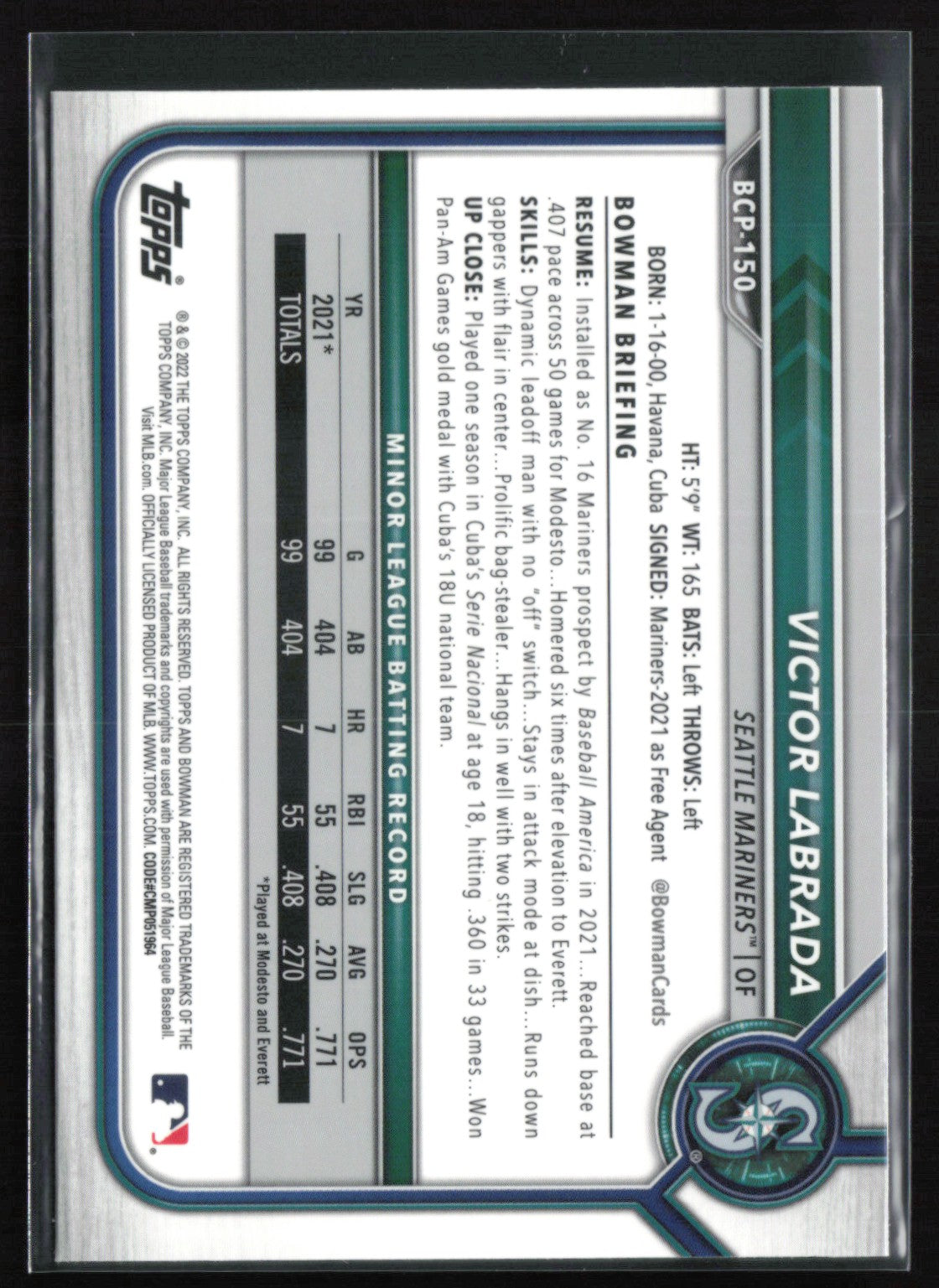 Victor Labrada 1st BOwman Sapphire