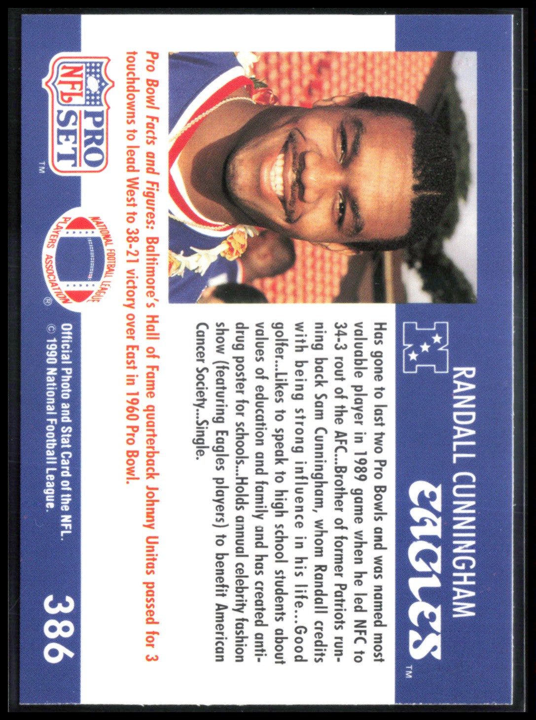 Randall Cunningham 1990 Pro Set
