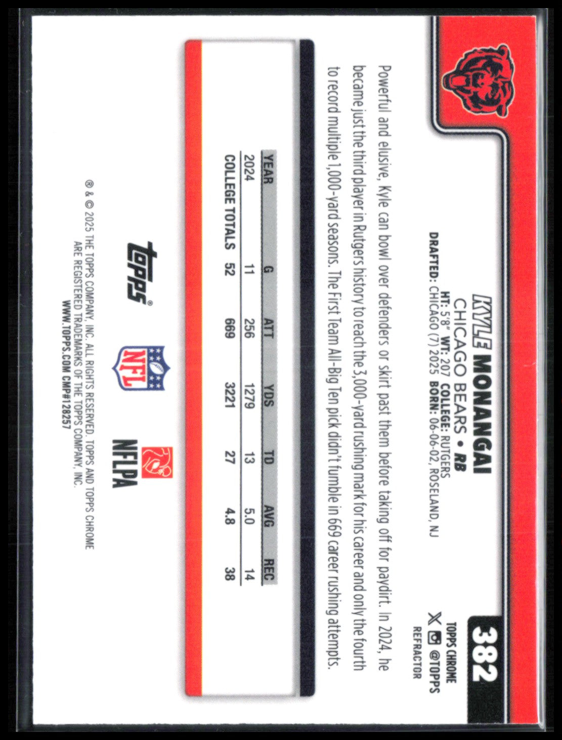 Kyle Monangai RC Refractor