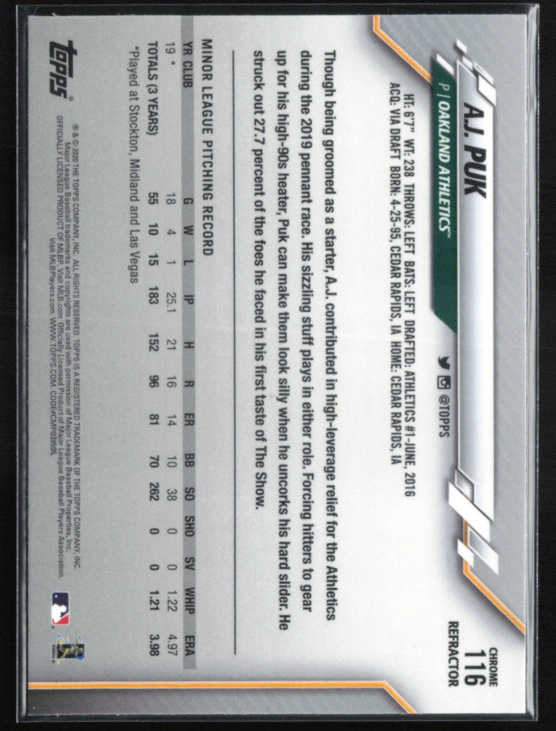A.J. Puk RC Pink