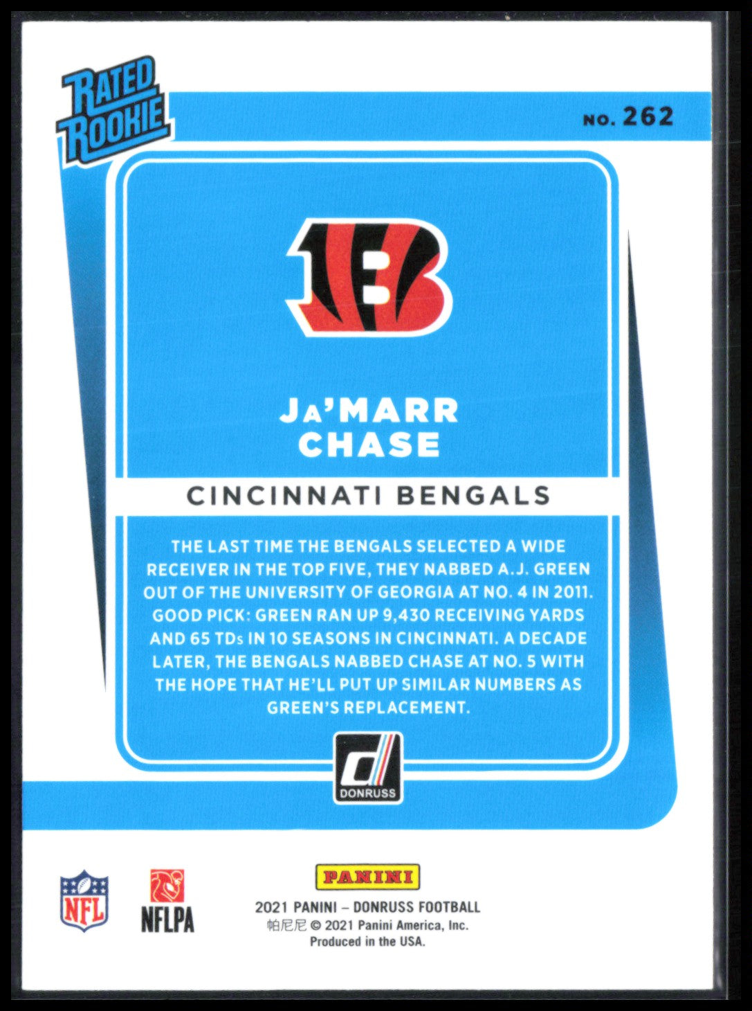 Ja'Marr Chase RC Rated Rookie