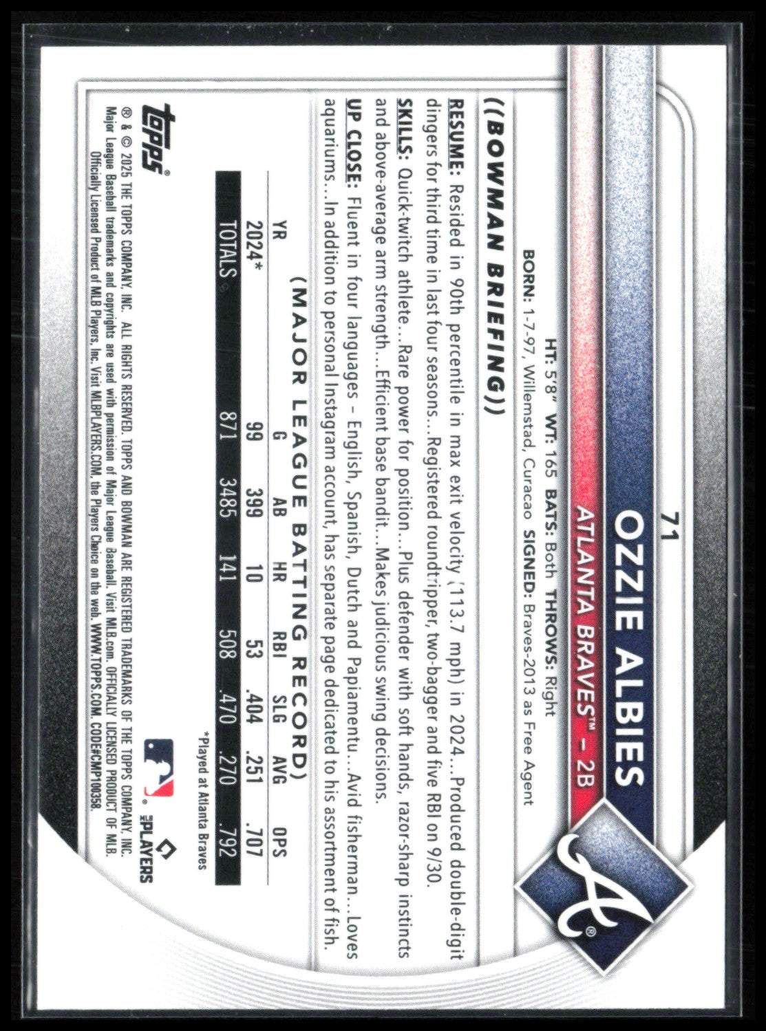 Ozzie Albies Purple Pattern /99