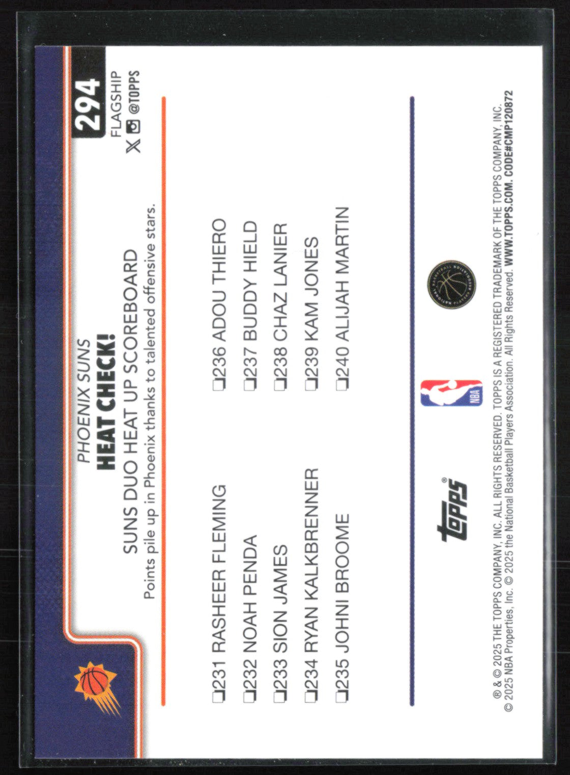 Heat Check!: Suns Duo Heat Up Scoreboard Silver Foil