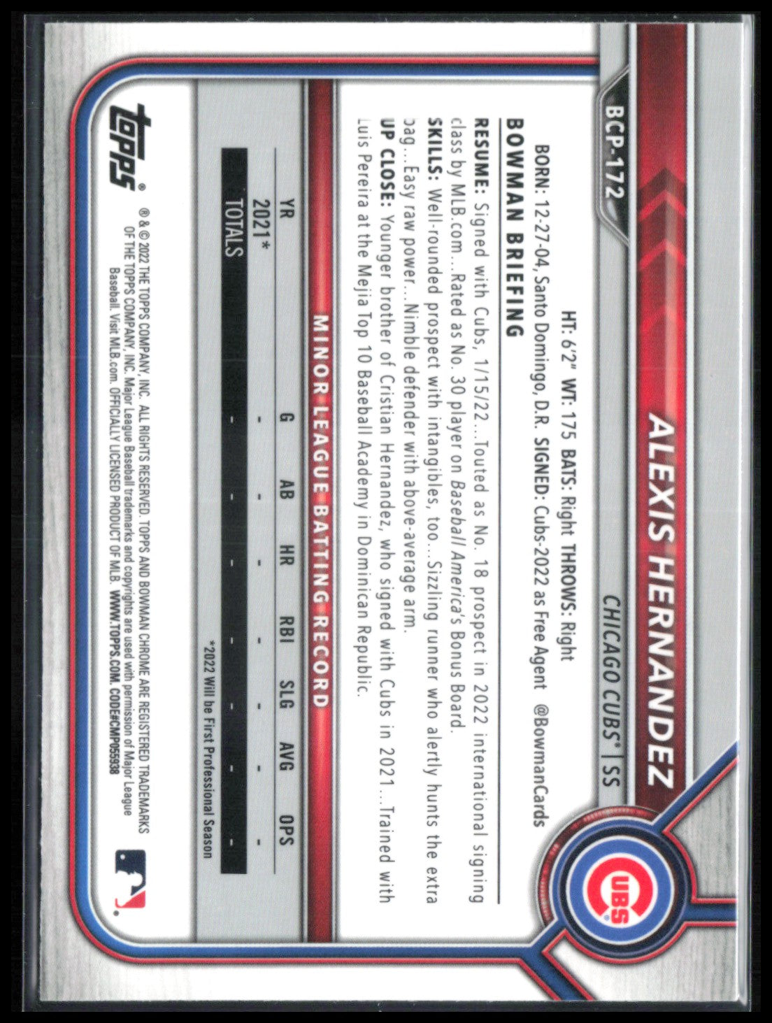 Alexis Hernandez 1st Bowman Mojo