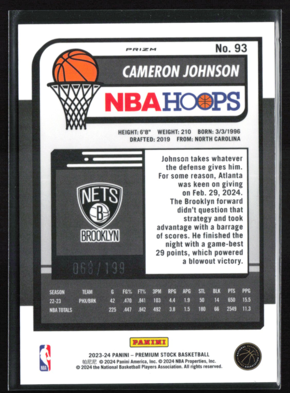 Cameron Johnson Red /199